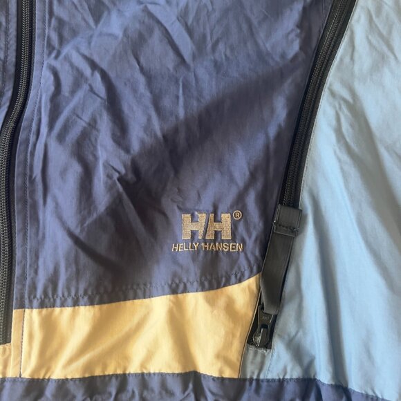 Helly Hansen Ski Snowboard WP Packable Hood Jacket Blue Color block- Size Small - Picture 3 of 6